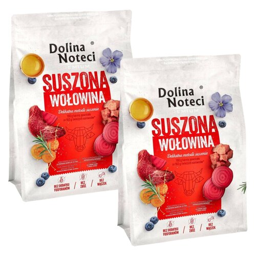 Karma dla psa suszona DOLINA NOTECI Premium z wołowiny 2 x 3 kg