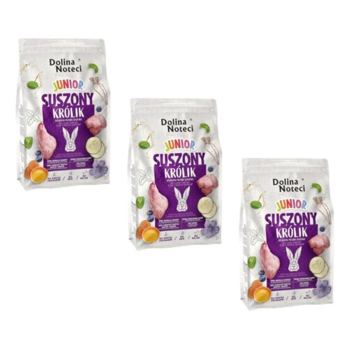 Karma dla psa suszona DOLINA NOTECI Premium Junior z królika 3 x 4 kg