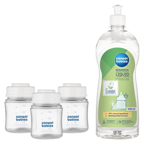 Butelka CANPOL BABIES 35/235 120 ml (3 sztuki) + Płyn CANPOL BABIES do mycia smoczków i butelek 500 ml