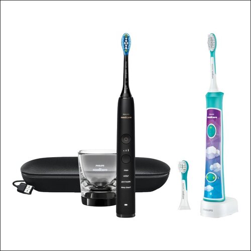 Szczoteczka soniczna PHILIPS Sonicare DiamondClean 9000 HX9911/09 + Szczoteczka soniczna PHILIPS Sonicare For Kids HX6322/04