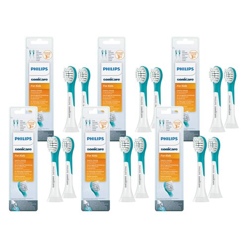 Oryginalne końcówki Philips Sonicare Dla Dzieci HX6032/33 miękkie włókna (12 szt.) (Dla dzieci od lat 3)