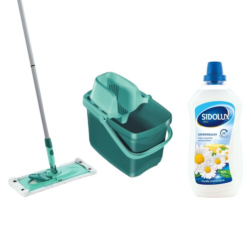 Zestaw z mopem płaskim LEIFHEIT Combi Clean M 55356 + Płyn do mycia podłóg SIDOLUX Mydło Marsylskie 1000 ml