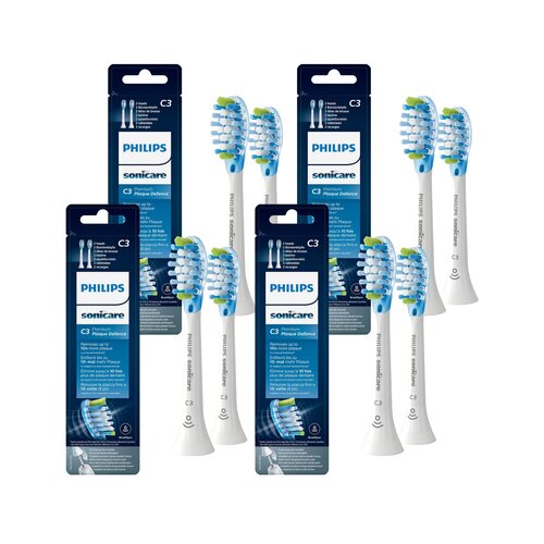 Oryginalne końcówki Philips Sonicare C3 HX9042/17 Średnio miękkie włókna (8 szt.) (Zaawansowane usuwanie płytki bakteryjnej)