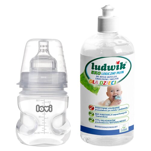 Butelka LOVI Medical + Płyn do mycia butelek i smoczków LUDWIK CG1010102ZEKL0121 475 ml