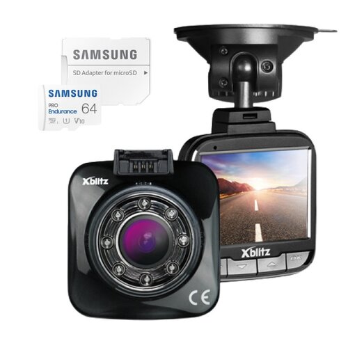 Wideorejestrator XBLITZ Go SE + Karta pamięci SAMSUNG Pro Endurance microSDXC 64GB + Adapter