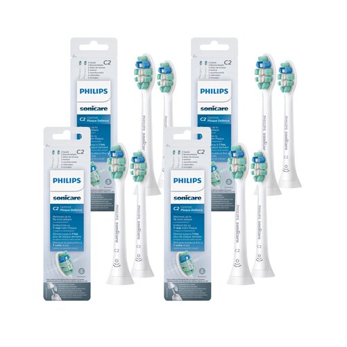 Oryginalne końcówki Philips Sonicare C2 HX 9022/10 Średnio miękkie włókna (8 szt.) (Usuwanie płytki bakteryjnej)