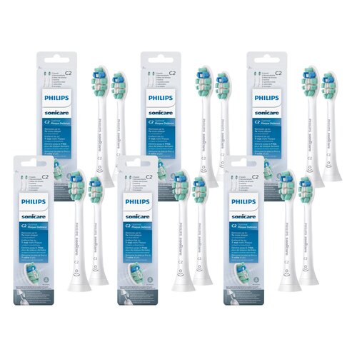Oryginalne końcówki Philips Sonicare C2 HX 9022/10 Średnio miękkie włókna (12 szt.) (Usuwanie płytki bakteryjnej)