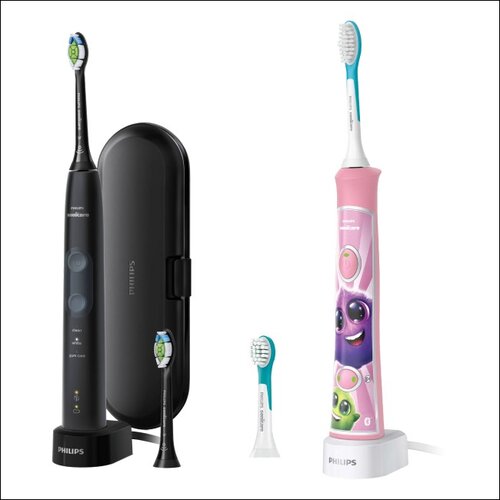 Szczoteczka soniczna PHILIPS Sonicare ProtectiveClean 5100 HX6850/47 + Szczoteczka soniczna PHILIPS Sonicare For Kids HX6352/42