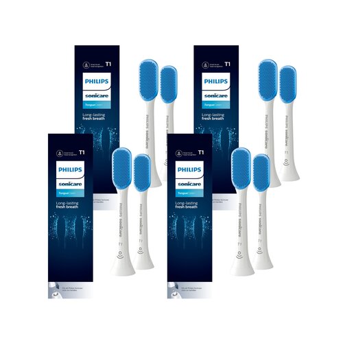 Oryginalne końcówki Philips Sonicare T1 HX8072/01 Normalne włókna (8 szt.) (Czyszczenie języka)