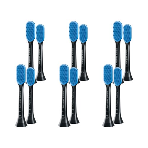 Oryginalne końcówki Philips Sonicare T1 HX8072/11 Normalne włókna (12 szt.) (Czyszczenie języka)