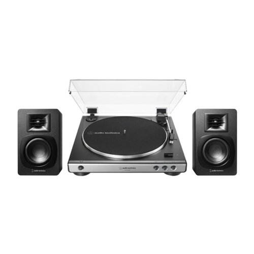 Zestaw Stereo Gramofon Audio-Technica A-T LP60X USB + Aktywne Kolumny Podstawkowe Audii-Technica A-T SP3 X SR+CZ