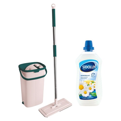 Mop płaski YORK Handy 081710 + Płyn do mycia podłóg SIDOLUX Mydło Marsylskie 1000 ml