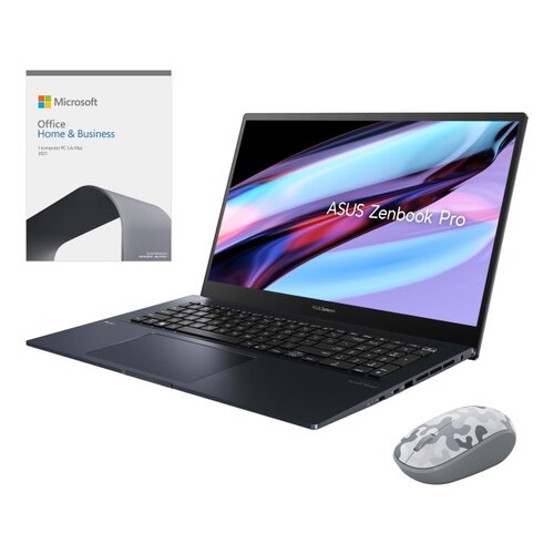 Laptop ASUS ZenBook Pro 17 UM6702RC-M2115X 17.3 IPS R9-6900HX 32GB RAM 1TB SSD GeForce RTX3050 + Program MICROSOFT Office Home & Business 2021 PL + Mysz MICROSOFT Bluetooth Arctic Camo