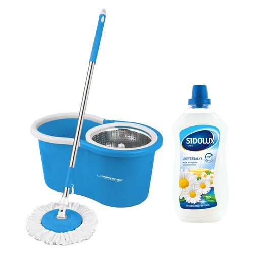 Mop obrotowy ESPERANZA Perfect Clean EHS006 + Płyn do mycia podłóg SIDOLUX Mydło Marsylskie 1000 ml